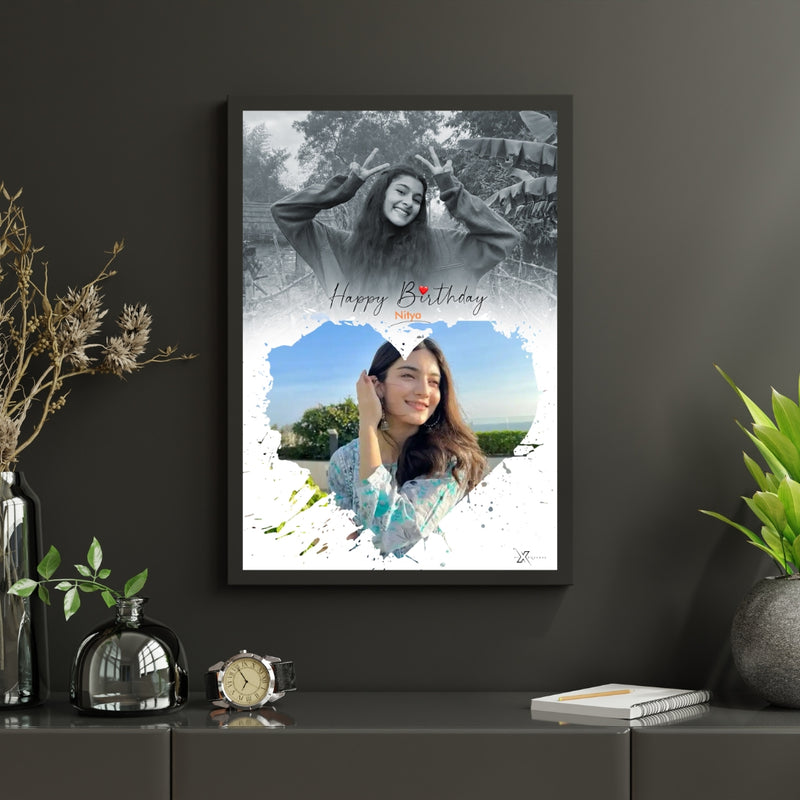 Heart Splash Birthday Frame – Personalized Gift for Loved Ones