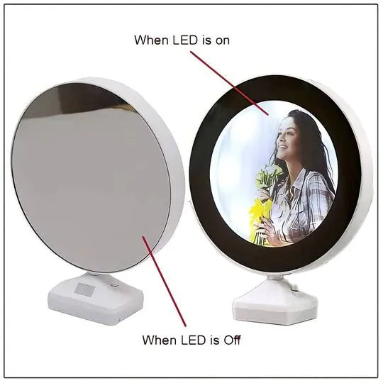 Magic Mirror Photo Frame – 20×25 cm LED 2-in-1 Mirror & Photo Display | Perfect Gift - MyXposure