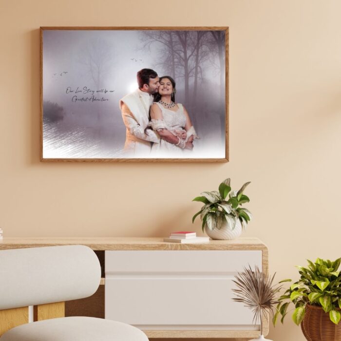 MyXposure digital painting photo frame featuring a personalized poster design in a stylish display.
